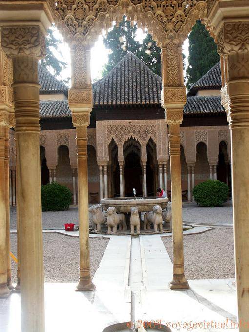 The Court of the Lions, Fountain, Alhambra, Granada - Spain