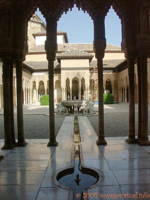 Court of the Lions. General view, Alhambra Nasrid Granada - Spain