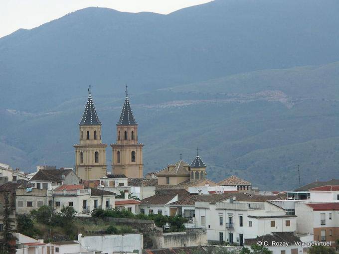 Double bell tower of the Iglesia Nuestra Senora de la Expectación of Orgiva, Alpujarras - Spain