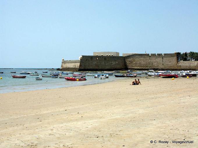 Ramparts from the playa Caleta, Cadiz - Spain, Andalusia