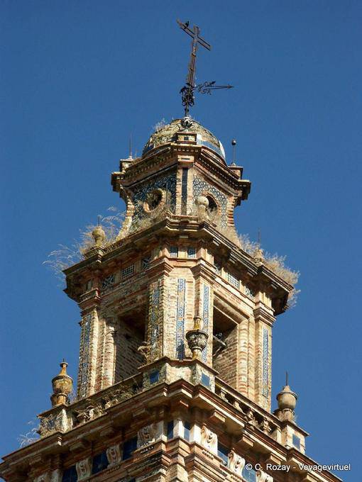 Grassy steeple in Calle Paso de la Duquesa, Carmona - Spain, Andalusia