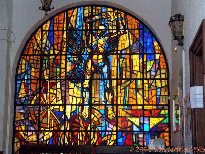 Stained glass window in a church, Cordoba - Spain