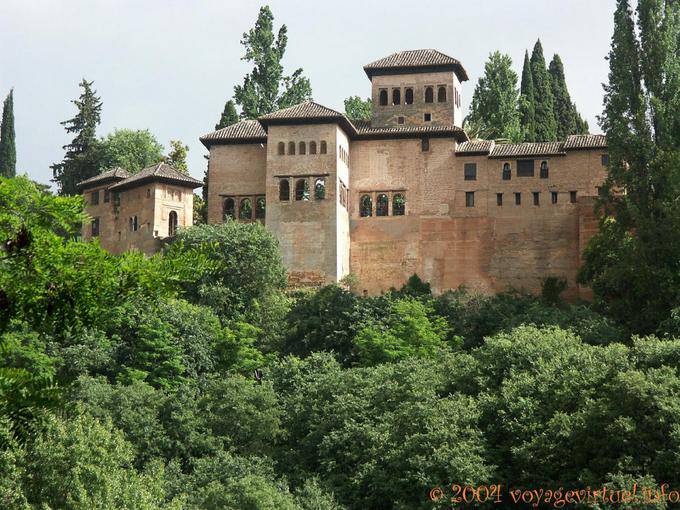 View of the Alcazaba from callejon del Nino Reyo, Granada - Spain
