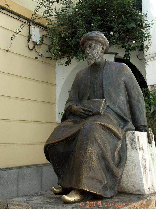 Statue of Moses Maimonides in the old Jewish Quarter, Cordoba Jewish Quarter - Spain, Andalusia
