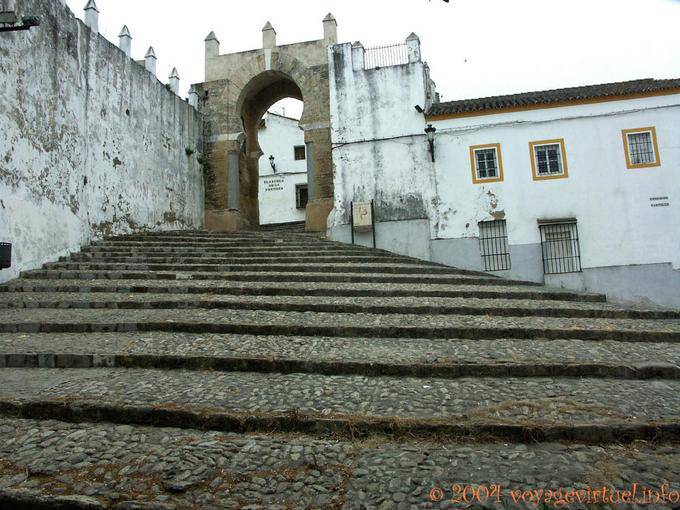 Staircase and door leading to the Plazuela de la Pastora Medina Sidonia - Spain