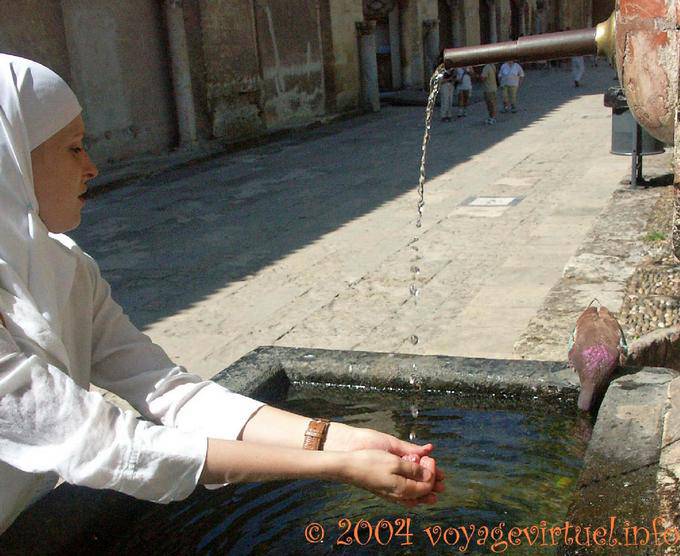 Muslim the fountains of the Patio de los Naranjos, Cordoba Mezquita - Spain, Andalusia