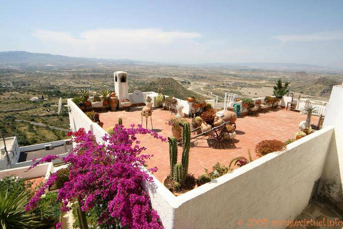 Panoramic roof garden of a house in Mojacar - Spain, Andalusia