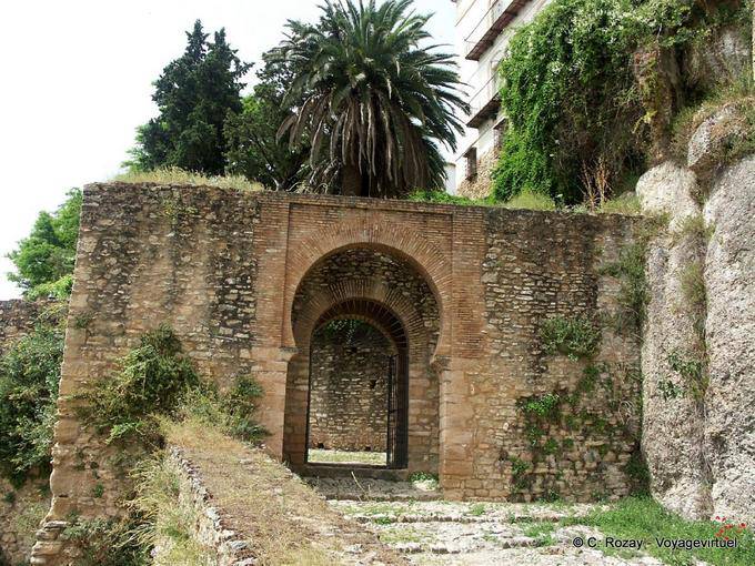 Gate of Xijara (Cijara) consisting of three arches, entrance to the medina, Ronda - Spain, Andalusia