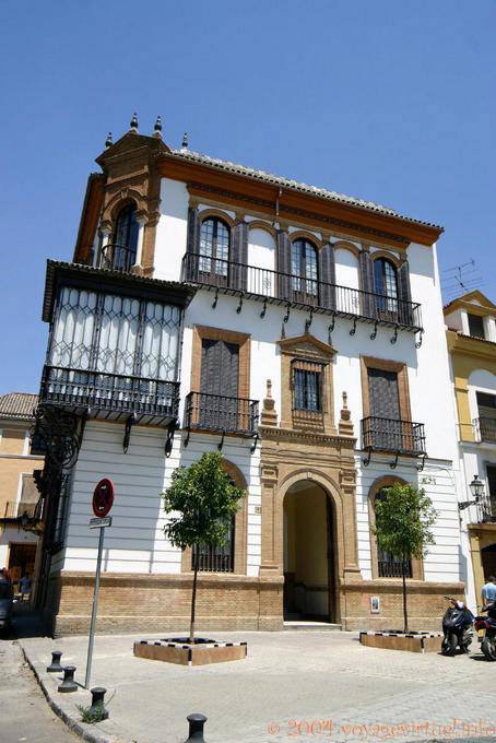 Typical architecture, balcony at home, Seville - Spain