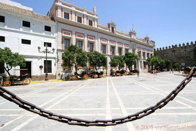 Carriages waiting on the Plaza del Triunfo, Seville - Spain