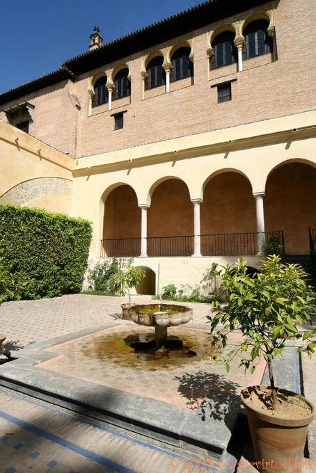Small fountain in a patio, Seville Alcazar - Spain