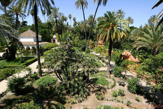 Garden to the flag of Carlos I, Alcazar Seville - Spain