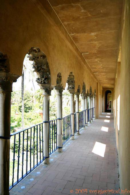 Shadow and light in the arcades, Seville Alcazar - Spain