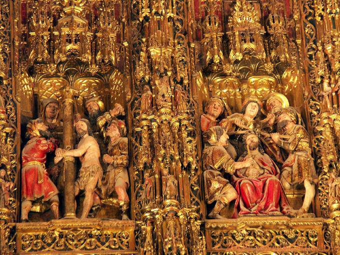 Detail of the altarpiece of Pyeter Dankart (Coronation of espinas right), Seville Cathedral - Spain