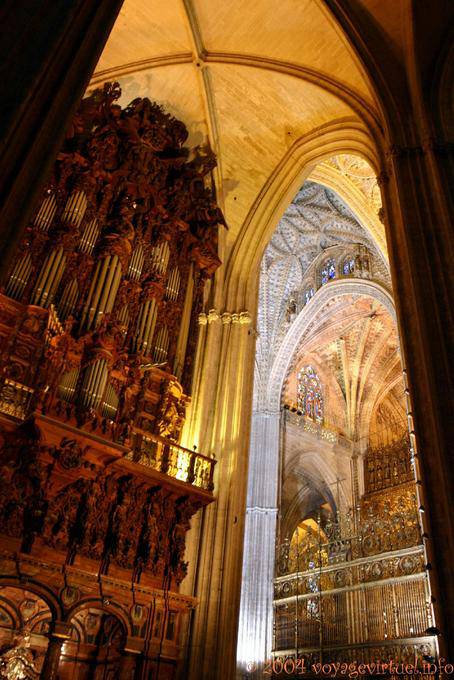 View of the organ pipes, Seville Cathedral - Spain