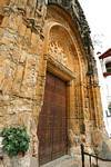 Church carved door San Jorge, Alcala de Los Gazules, Spain.