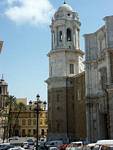 Close-up on the tower, Cadiz, Spain.