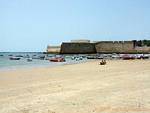 Ramparts from the playa Caleta, Cadiz, Spain.