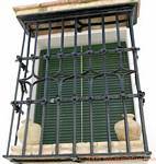 Ironwork on window Arquillo of San Felipe, Carmona, Spain.