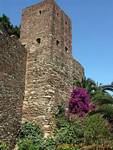 Square tower of the Alcazaba, Malaga, Spain.