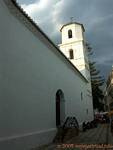Iglesia San Salvador view from Calle Iglesia, Nerja, Spain.
