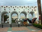 Arcades on Paseo balcony of Europe, Nerja, Spain.
