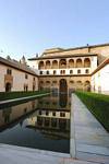 Patio Comares o de los Arrayanes, Alhambra Nasrid Granada, Spain.