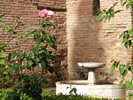 Walls and fountain, Alhambra Nasrid Granada, Spain.