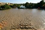 Guadalquivir River angry, Cordoba, Spain.