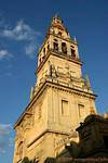 Almohad mosque minaret converted into a bell tower of 76 m, Cathedral, Cordoba, Spain.