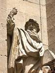 Statue of the sage Cathedral of the Incarnation, Granada, Spain.