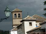 Church of the Albaicin in the storm, Granada, Spain.
