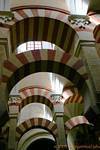 Double arches of the mosque, Cordoba Mezquita, Spain.