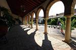 Shade under the columns of the Patio de las Columnas, Palacio de Viana, Cordoba, Spain.