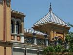 White and blue tiles, Seville, Spain.