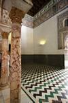 Floor and marble columns, Seville Alcazar, Spain.