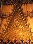 Tangle on the top of the Puerta de la Conception night, Seville Cathedral, Spain.
