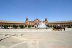 Panoramic Plaza de Espana, Seville, Spain.