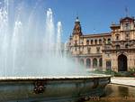 Fountain Vicente Traver, Seville Plaza Espana, Spain.