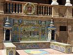Bench Spanish province of Barcelona, Sevilla Plaza de España, Spain.