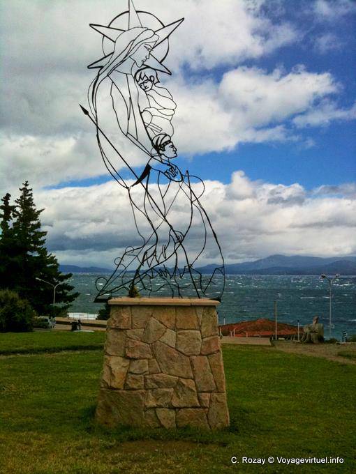 Virgin and Child in front of Lake Nahuel Huapi, Bariloche - Argentina