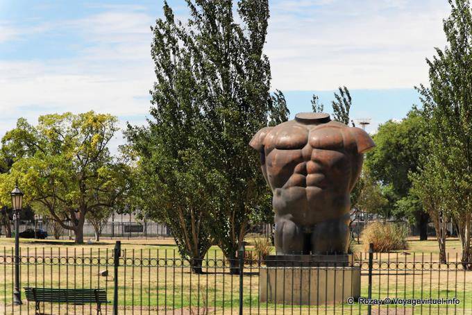 Headless bust, sculpture by Fernando Botero, Parque Thays, Buenos Aires - Argentina