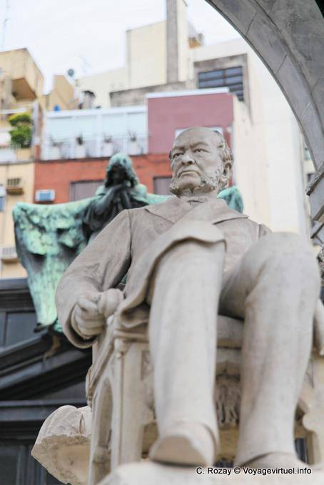 Statue of the monument of Salvador María del Carril, Cementerio de la Recoleta, Buenos Aires - Argentina
