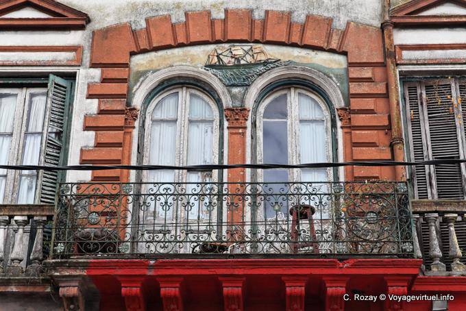 Window with boat decor, La Boca, Buenos Aires - Argentina