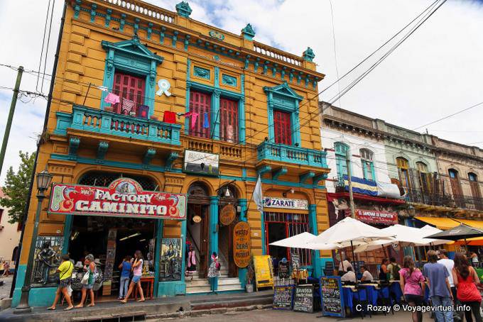 Colorful building of the factory Caminito, La Boca, Dr. del Valle Iberlucea, Buenos Aires - Argentina