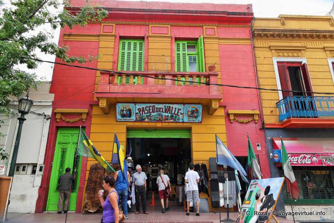Facade and entrance to the Paseo del Valle, La Boca, Dr. del Valle Iberlucea, Buenos Aires - Argentina