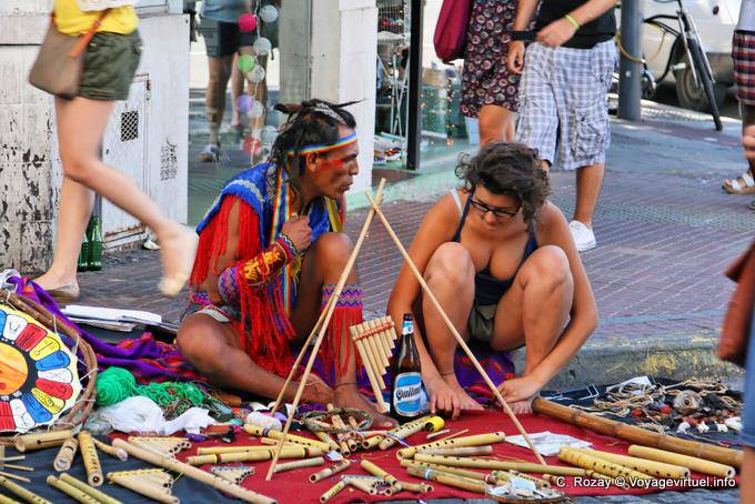 Montserrat, Avenida Defensa, Indian flute, Buenos Aires - Argentina