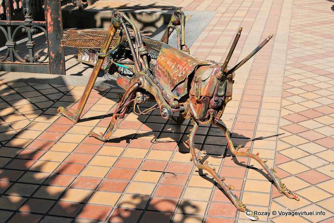 Montserrat, Basilica of San Francisco, grasshopper iron sculpture, Buenos Aires - Argentina