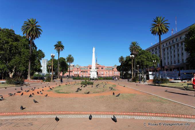 Panoramic view of the Plaza de Mayo, Casa Rosada Plaza de Mayo, Buenos Aires - Argentina