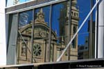 Avenida Juan Domingo Peron, a reflection of the Merced, Buenos Aires, Argentina.